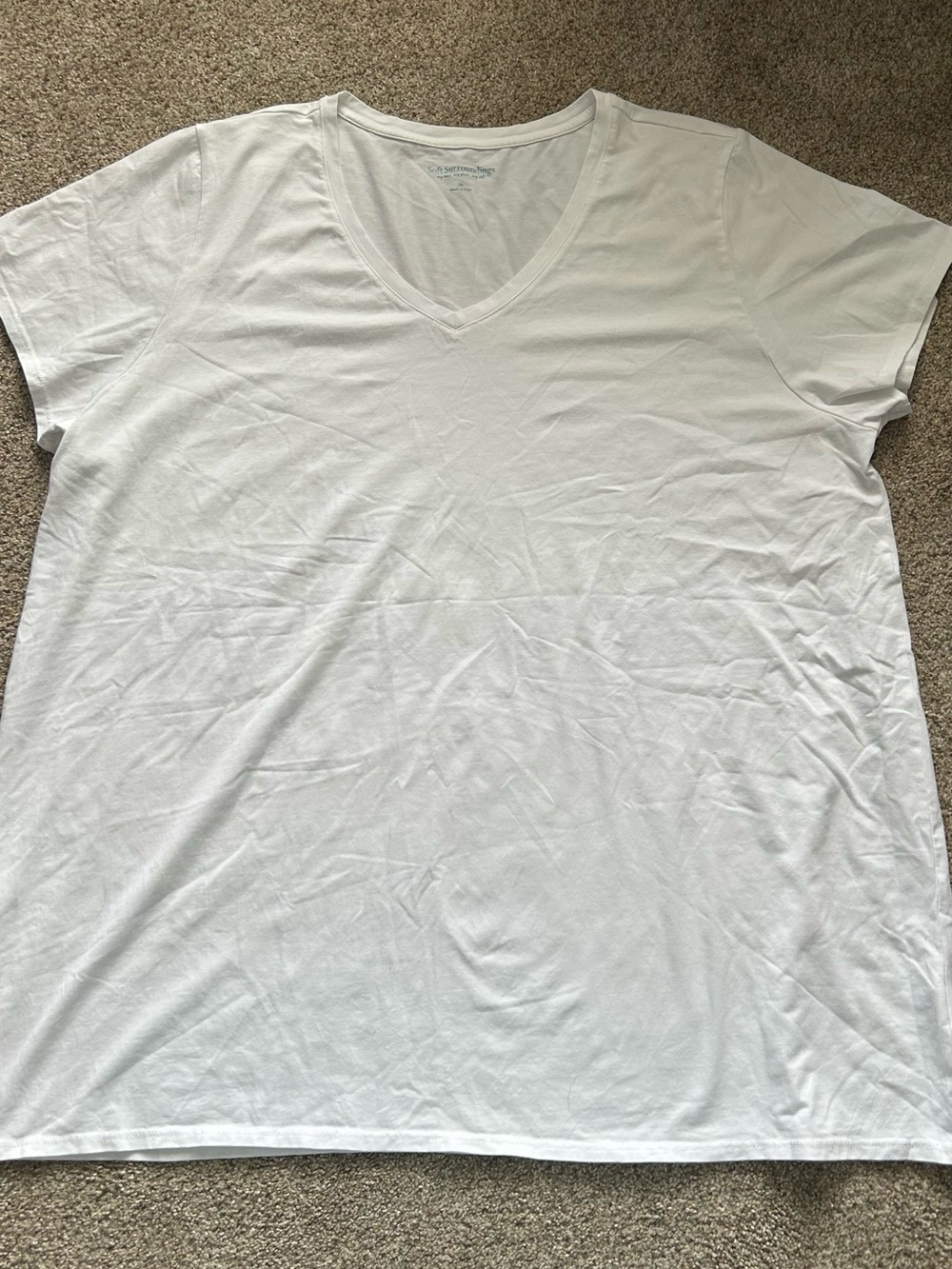 Soft Surroundings Pima cotton white v neck T 3X